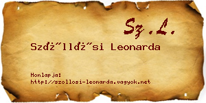 Szőllősi Leonarda névjegykártya